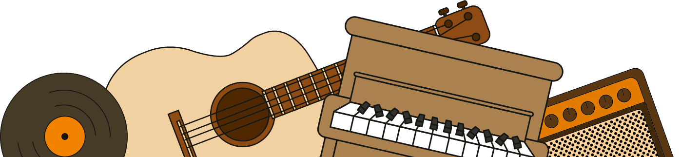 Backgroung - Urso sentado em um sol, com montanhas, casas e pianos na cor ciano e branco